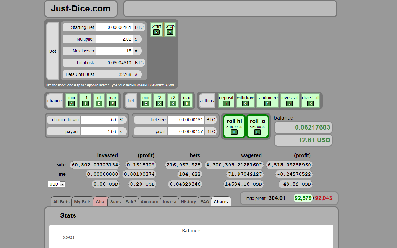 Just-dice.com Enhancement Suite Preview image 0