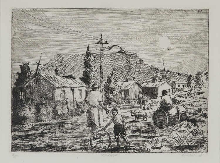 Durant Sihlali, 'Ekhaya', 1986. Etching Print on Paper, 41cm c 46cm.