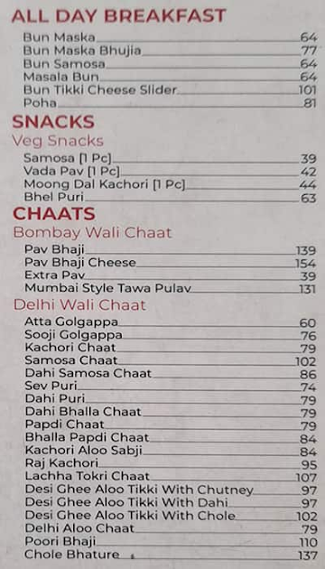 Chaat Street menu 