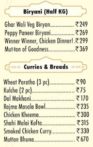 The Biryani Booster menu 1