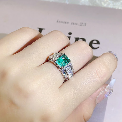 Title 3, Inlaid artificial cultivated diamond ring, offe...