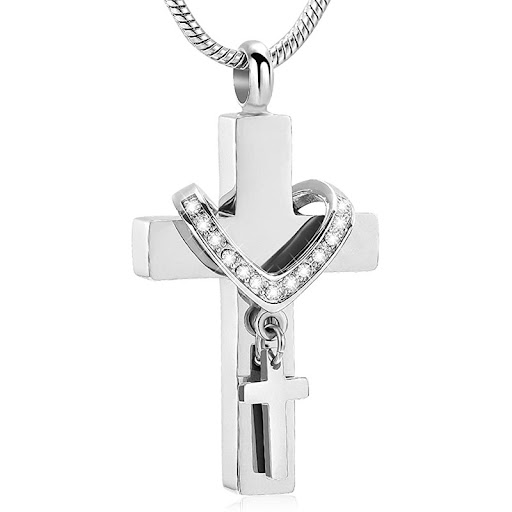 Title 1, Stainless Steel Double Cross Charm Pet Animal U...