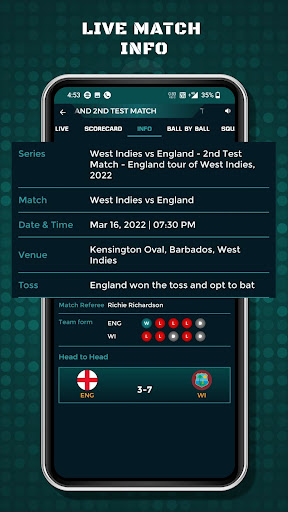 Screenshot Cricket Live Score - IPL Line