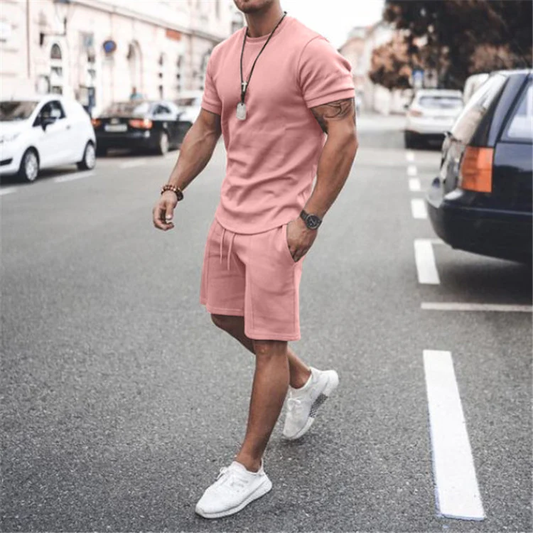Short-Sleeved Two-Piece Sports Casual Men'S Suit