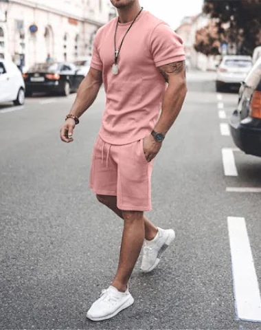 Short-Sleeved Two-Piece Sports Casu - 0
