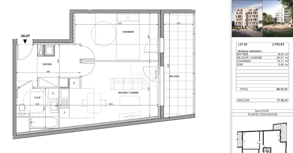 Vente appartement 2 pièces 48.12 m² à Haguenau (67500), 193 600 €