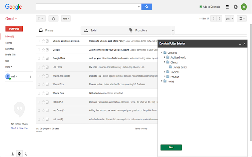 DocMoto Gmail Extension