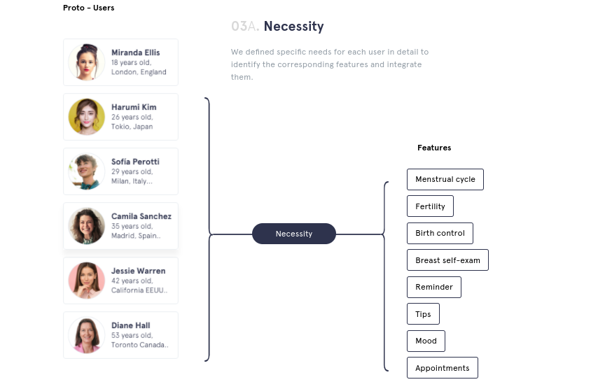 User and features mapped out