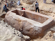 A handout picture taken on January 1, 2014 and released by Egypt's Supreme Council of Antiquities shows 60-ton quartzite Sarcophagus chamber of King Sobekhotep I in south Abydos in Upper Egypt.