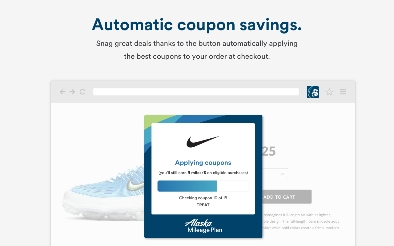 Alaska Airlines Mileage Plan™ Shopping button Preview image 3
