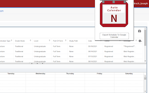 Auto Calendar for NEU Banner