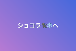 ショコラ🐈‍⬛❄️へ