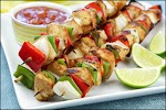 Chicken Fajita Kebabs was pinched from <a href="http://www.hungry-girl.com/weighin/show/2688-healthy-grilled-recipes-chicken-fajita-kebabs-apple-and-squash-sausage-kebabs" target="_blank">www.hungry-girl.com.</a>