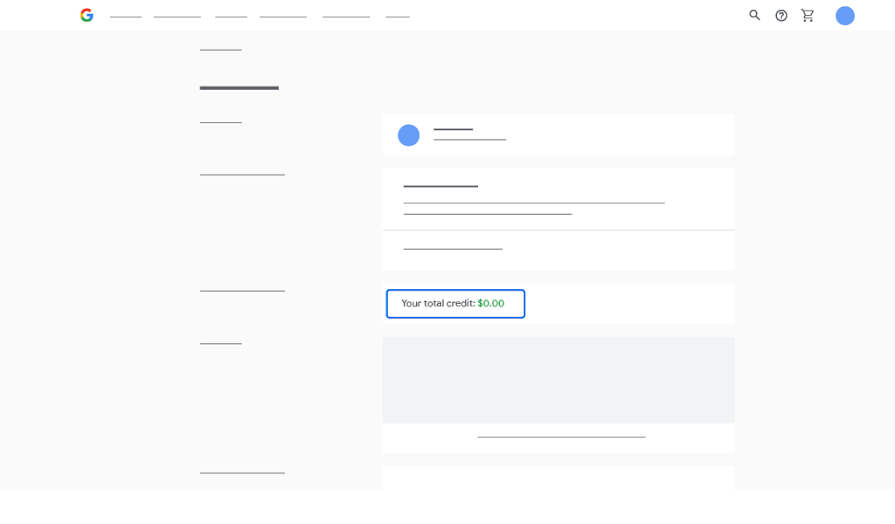 Find balance in Google Store credit section