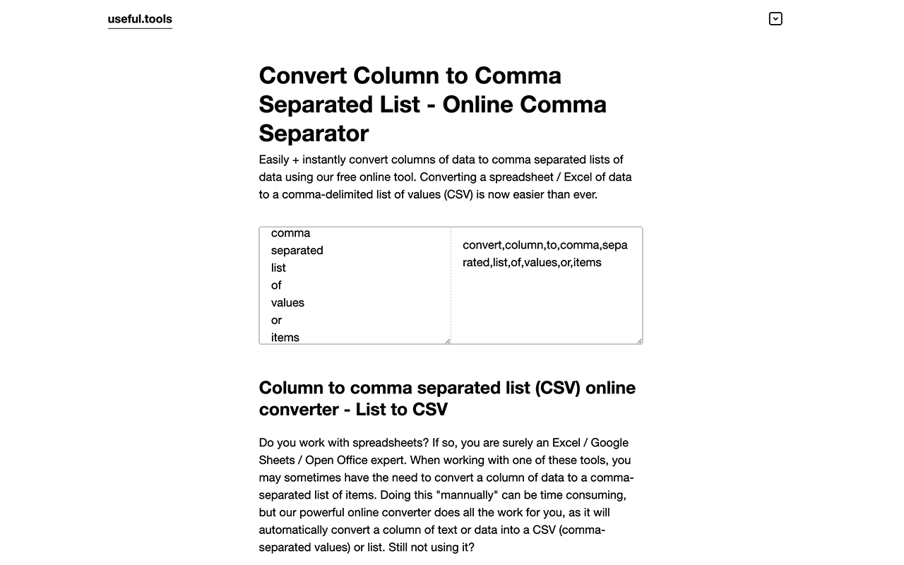 Convert Column to Comma Separated List (CSV) Preview image 6