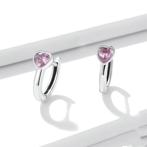 Title 1, Simple and fashionable heart shaped zircon earr...