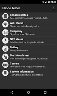 Phone Tester (hardware info) Screenshot