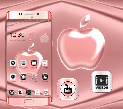 Rose Gold Crystal Apple Launcher Theme ?