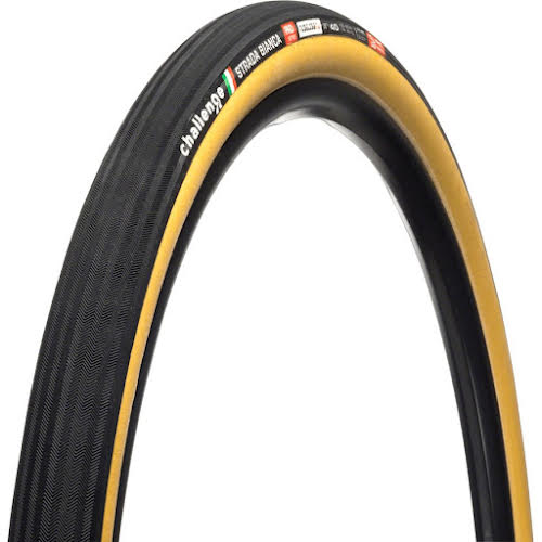 Challenge Strada Bianca Pro Tire - 700 x 40 - Tubular - Black/Tan - Handmade
