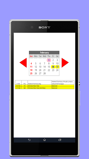 Calendar Malaysia Lite 1.0.13 screenshots 2