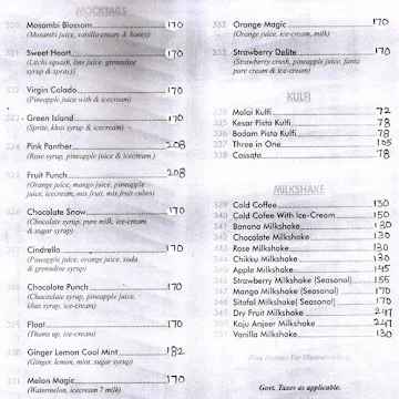 Shilpa Veg Restaurant menu 