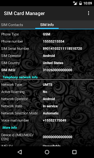 SIM Card Manager: SIM Details