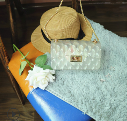 Super hippe transparante mini tas dames, zomer nieuw, jelly ketting tas, gradient, wild, Messenger bag, perfect voor een zomerse en trendy look.