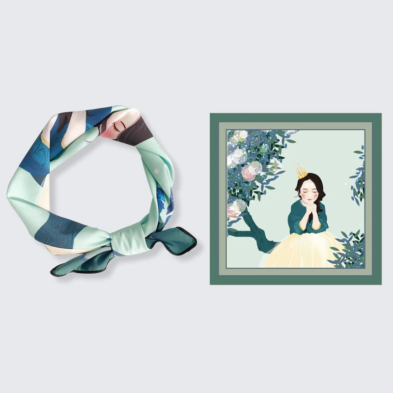 Decoratieve kleine sjaal met chiffonprint voor de lente en de herfst