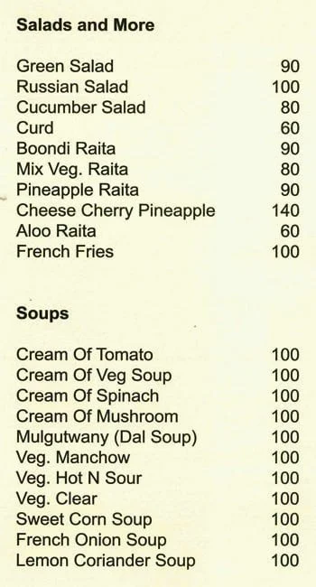 Farm-Ville Garden Restaurant menu 