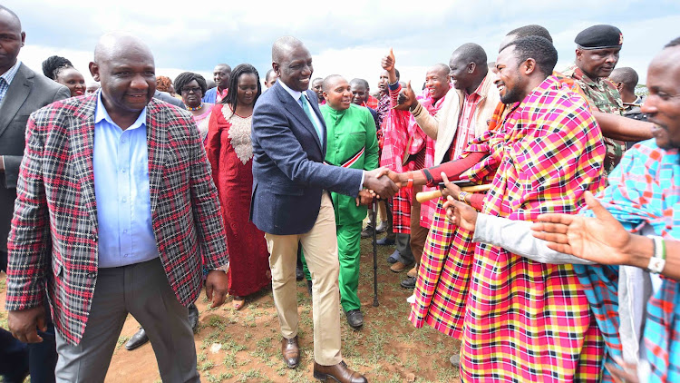 Deputy President William Ruto arrives in Narok for the homecoming of nominated MP David Sankok