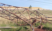 One of the collapsed power lines at Sibanye-Stillwater mine.