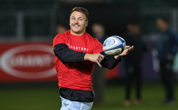 Andre Esterhuizen of Harlequins during the warm up for the Gallagher Premiership match against Bath at Recreation Ground on December 2 2022 in Bath, England.