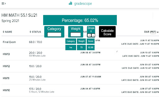 Gradescope Calculator