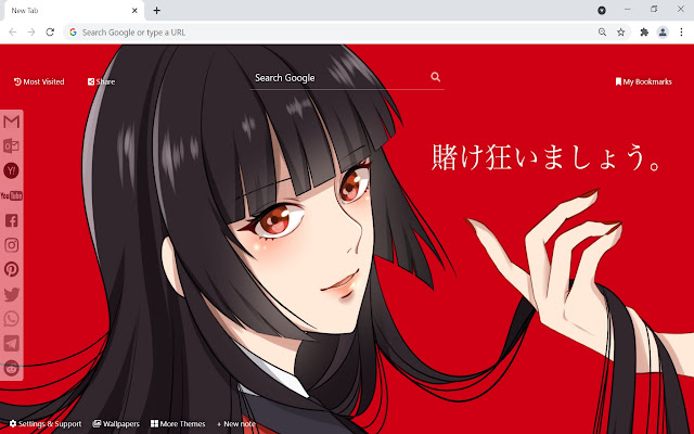 Yumeko Wallpaper Custom New Tab