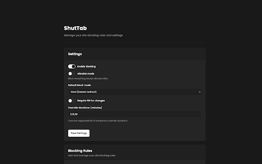 ShutTab – Free Site Blocker