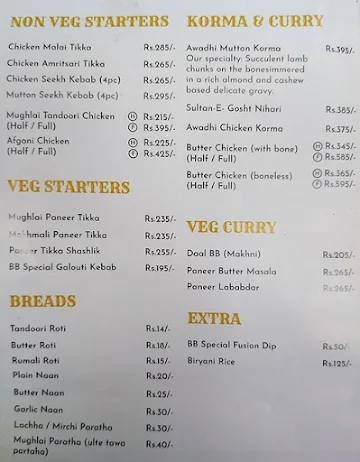 Biryani Batees menu 