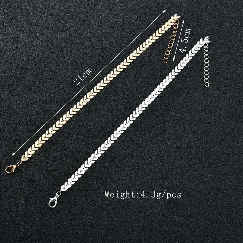 Title 4, Bracelet de cheville double couche en chevrons ...