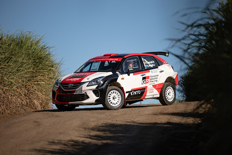 The locally developed Toyota Starlet rally car is fitted with a 2.0l turbocharged petrol engine that drives all four wheels via a sequential gearbox.