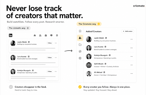 Criomate - LinkedIn Post Saver screenshot 2