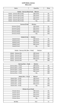 Lucky Kabab-Samosa menu 2