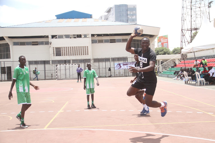 Kenya's Andrew Obukui in action against South Sudan in the ongoing Youth Africa Zone Five championships.