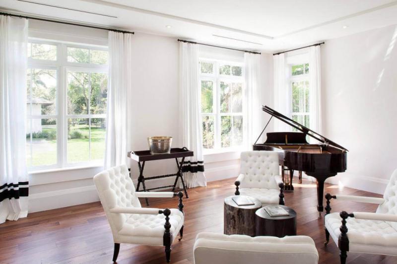 Phong cách trang trí nội thất phòng khách với đàn piano Grand hiện đại