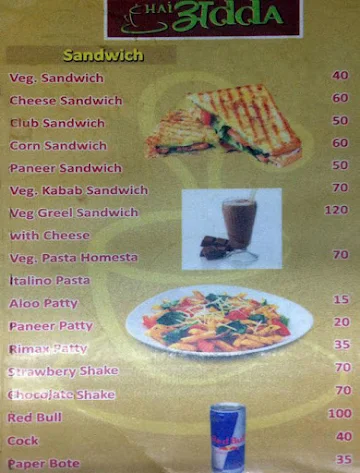 Chai Adda menu 