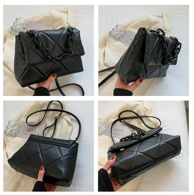 Title 7, Sac à bandoulière pour femmes en PU couleur uni...
