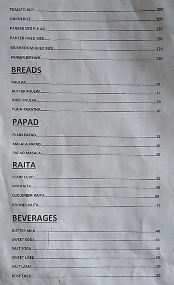 Paratha Plaza menu 