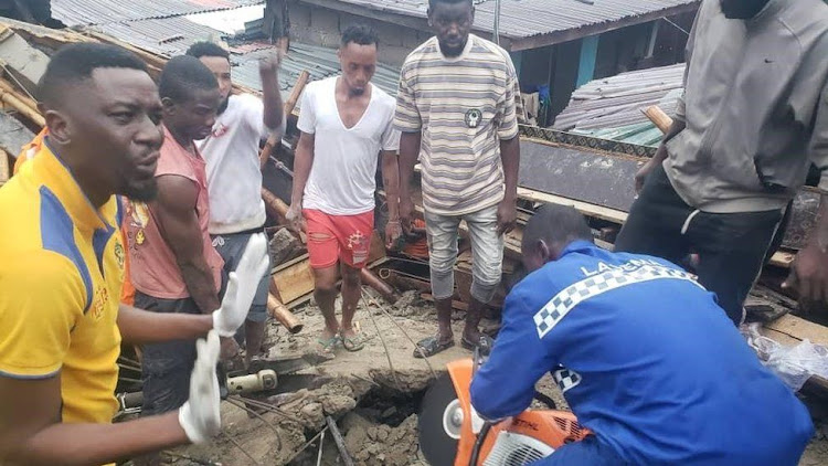 Emergency workers have been digging through the rubble to try to find survivors