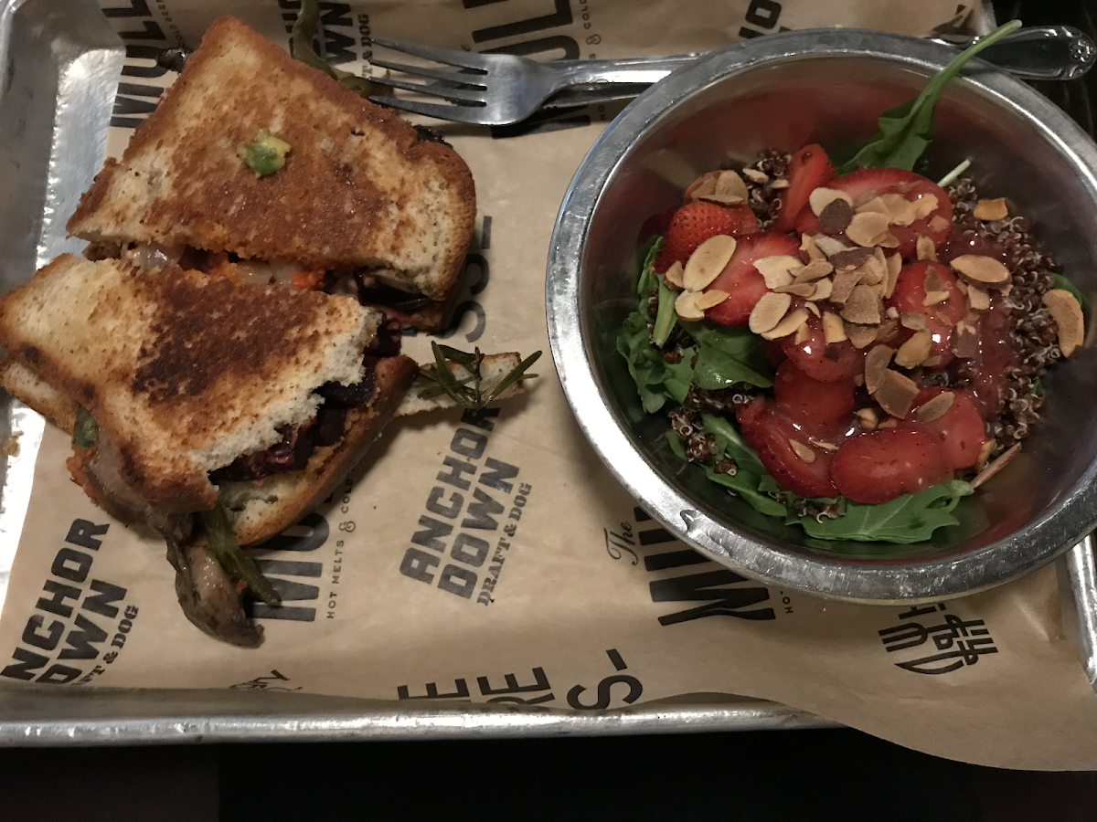 The herbivore with a seasonal quinoa and strawberry salad.