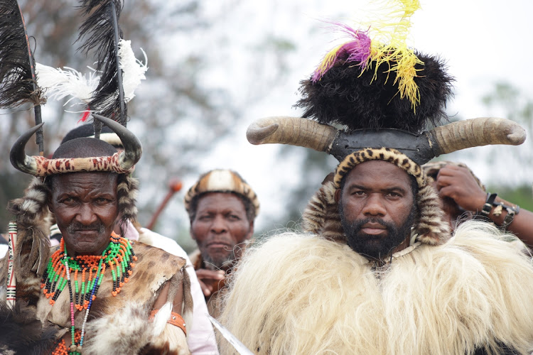 Godlimfene Ntshangase and Prince Bhekinkosi Mthethwa during Umkhosi weLembe at KwaDukuza, KwaZulu-Natal.