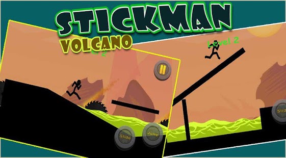 stickman run volcano adventure Screenshot