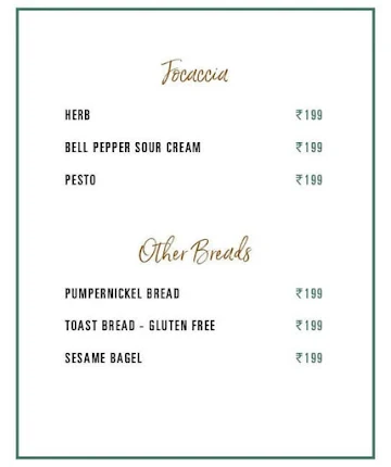 The Deli - The Den Bengaluru menu 